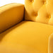 Stuffed Wide Tufted Velvet Wingback Chair for Living Room (Golden Metal Legs) - WoodenTwist