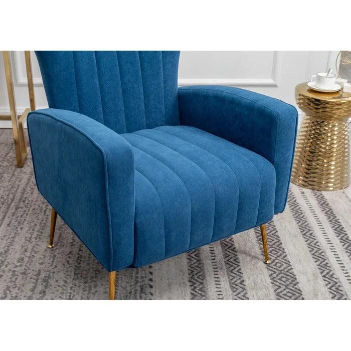 LÍNEA Wide Tufted Velvet Wingback Chair for Living Room - WoodenTwist