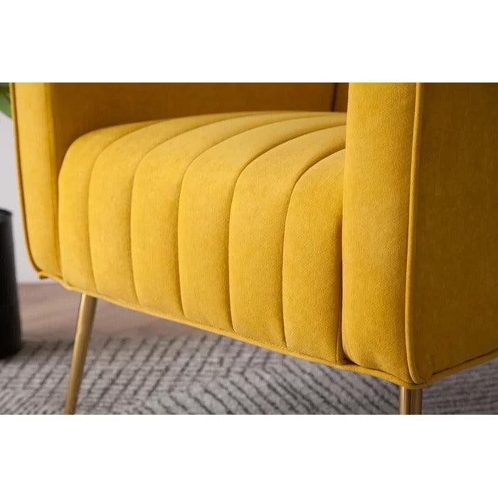 LÍNEA Wide Tufted Velvet Wingback Chair for Living Room - WoodenTwist
