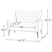 Wooden Square Arm Loveseat Wing Back Chair Set 2+1+1 (Metal Legs) - WoodenTwist