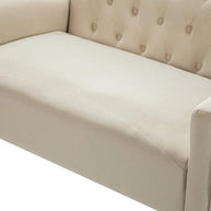 Wooden Square Arm Loveseat Wing Back Chair Set 2+1+1 (Metal Legs) - WoodenTwist