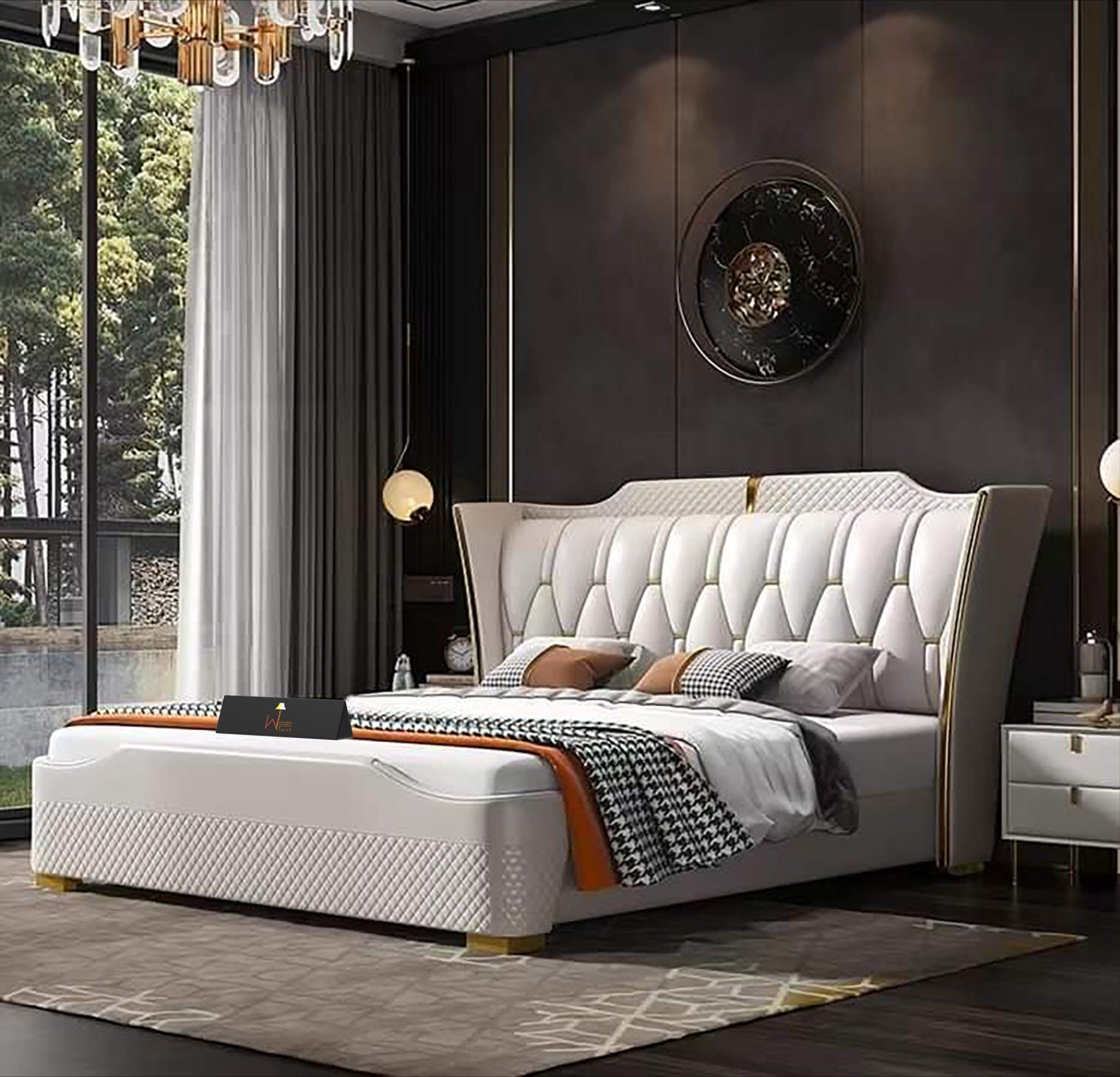 Tivoli Italian Modern Design Queen Size Bed For Bedroom with Storage - WoodenTwist