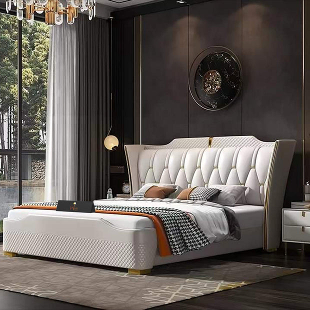 Tivoli Italian Modern Design Queen Size Bed For Bedroom with Storage - WoodenTwist