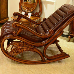 Wooden Hand Carved Antique Rocking Chair - WoodenTwist