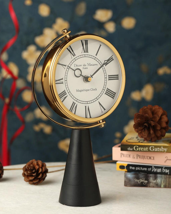 Wood's Pedestal Clock in Reflective Silver - WoodenTwist