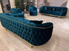 Royal Blue Modern Luxury Sectional Chesterfield Sofa Set 8 Seater - WoodenTwist
