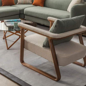 Modern Stylish Left-Side L Shape 8 Seater Sofa For Lobby In Teak Finish 5+3 with 1 Chair - WoodenTwist