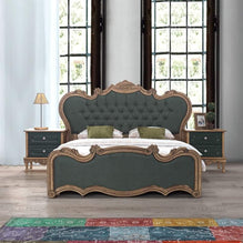 Handmade Royal Luxury Bed In Teak Wood With 2 Side Table 1 Dressing Table And 1 Wardrobe - WoodenTwist