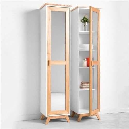 Wooden Handmade Tall Cupboard Display Cabinet For Living Room/Crockery Unit (Set of 2) - WoodenTwist