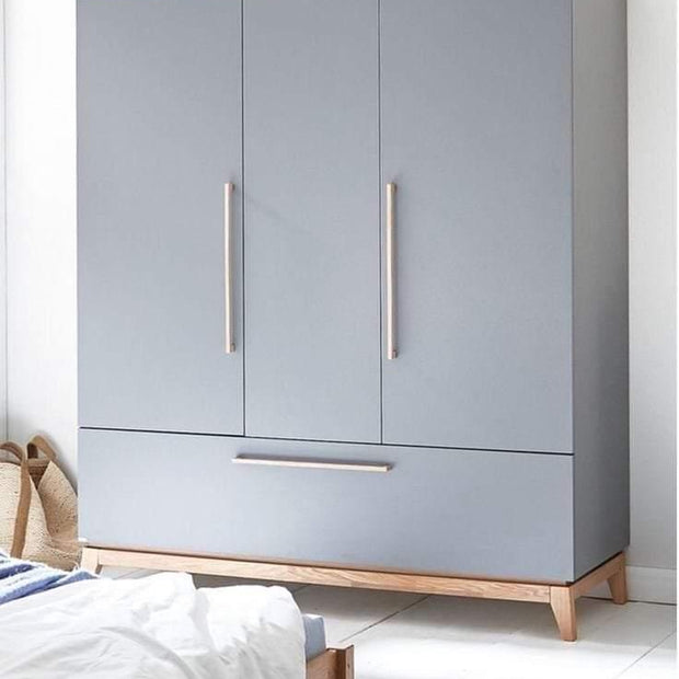 Wooden Handmade Stylish Teca Wardrobe For Bedroom with Storage & Two Doors (Teal) - WoodenTwist