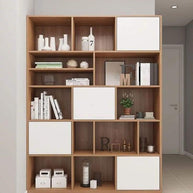 Venice 12 Tier Bookshelf Cabinet (Natural Finish) - WoodenTwist