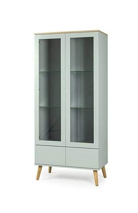 Green-Cyan Finish with Four Glass Shelves