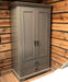 Wooden Handmade Eaton Traditional 2 Door Wardrobe with Storage Rack (Grey Finish) - WoodenTwist
