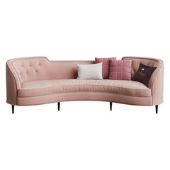 Modern Vintage Encompass Tufted Tropez 3 Seater Sofa with Four Cushion (Pink) - WoodenTwist