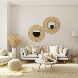 Wooden Handmade Charming Mid Century Modern Sofa Set 3+1 (Light Grey) - WoodenTwist
