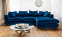Modular Chaise Lounge Sectional Sofa Set 5 Seater (Blue) - WoodenTwist