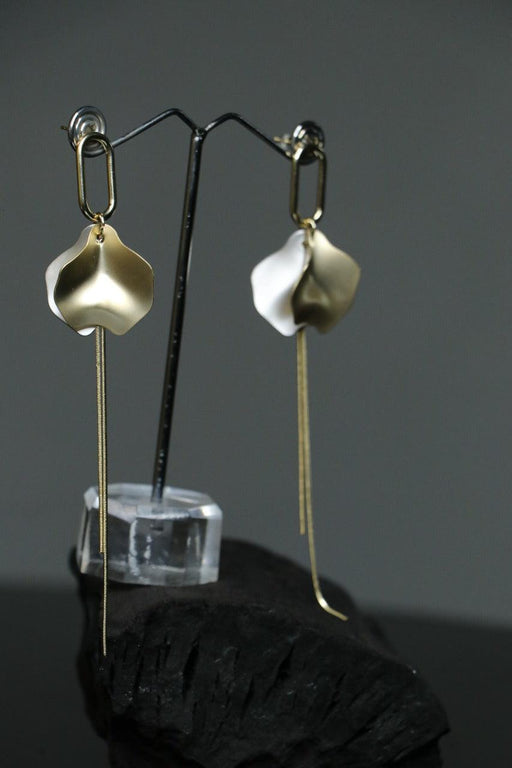 Golden Silver Earrings - WoodenTwist