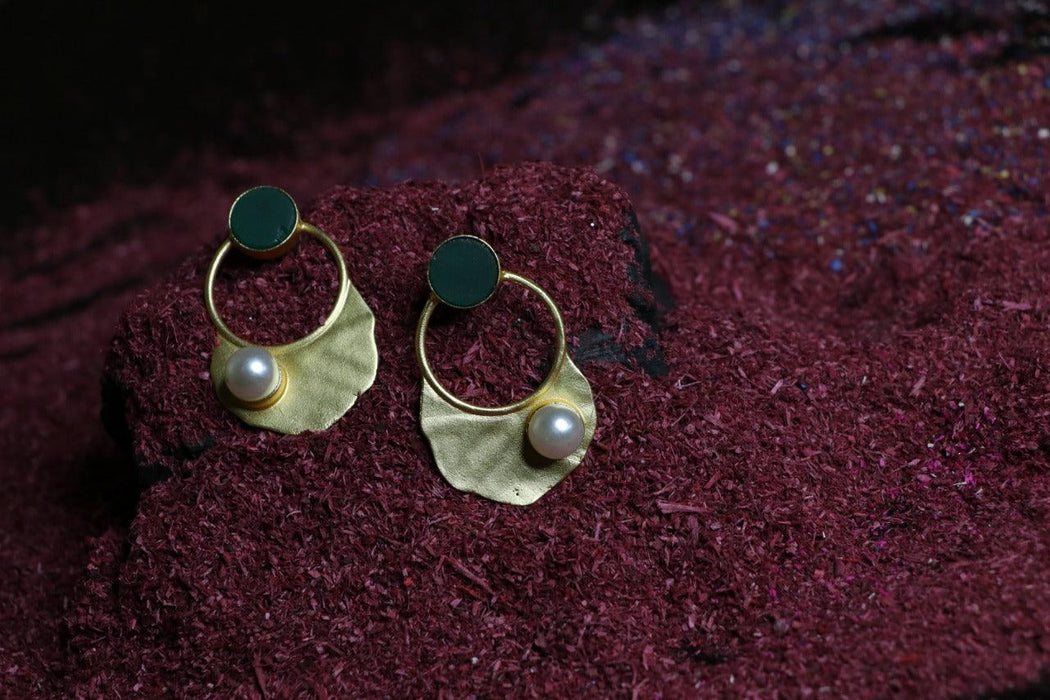 Green Stone Earrings - WoodenTwist