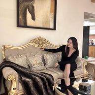 Beautiful Handmade Royal Antique Golden Finish Carved Sofa (3 Seater) - WoodenTwist