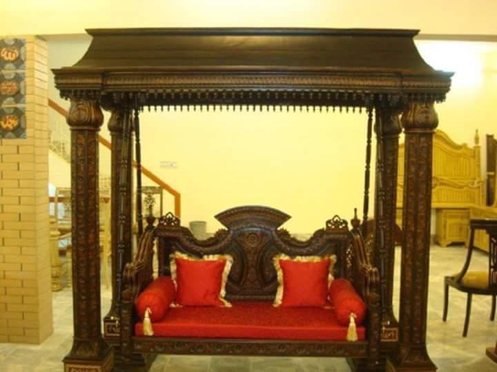 Stately Carved Teak Swing