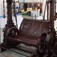 Wooden Twist Handmade Carved Teak Wood Royal Swing with 2 Pillow ( Brown, Walnut Finish) - WoodenTwist