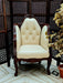 Italian Baroque Style Champagne Sofa Chair (Walnut Finish) - WoodenTwist