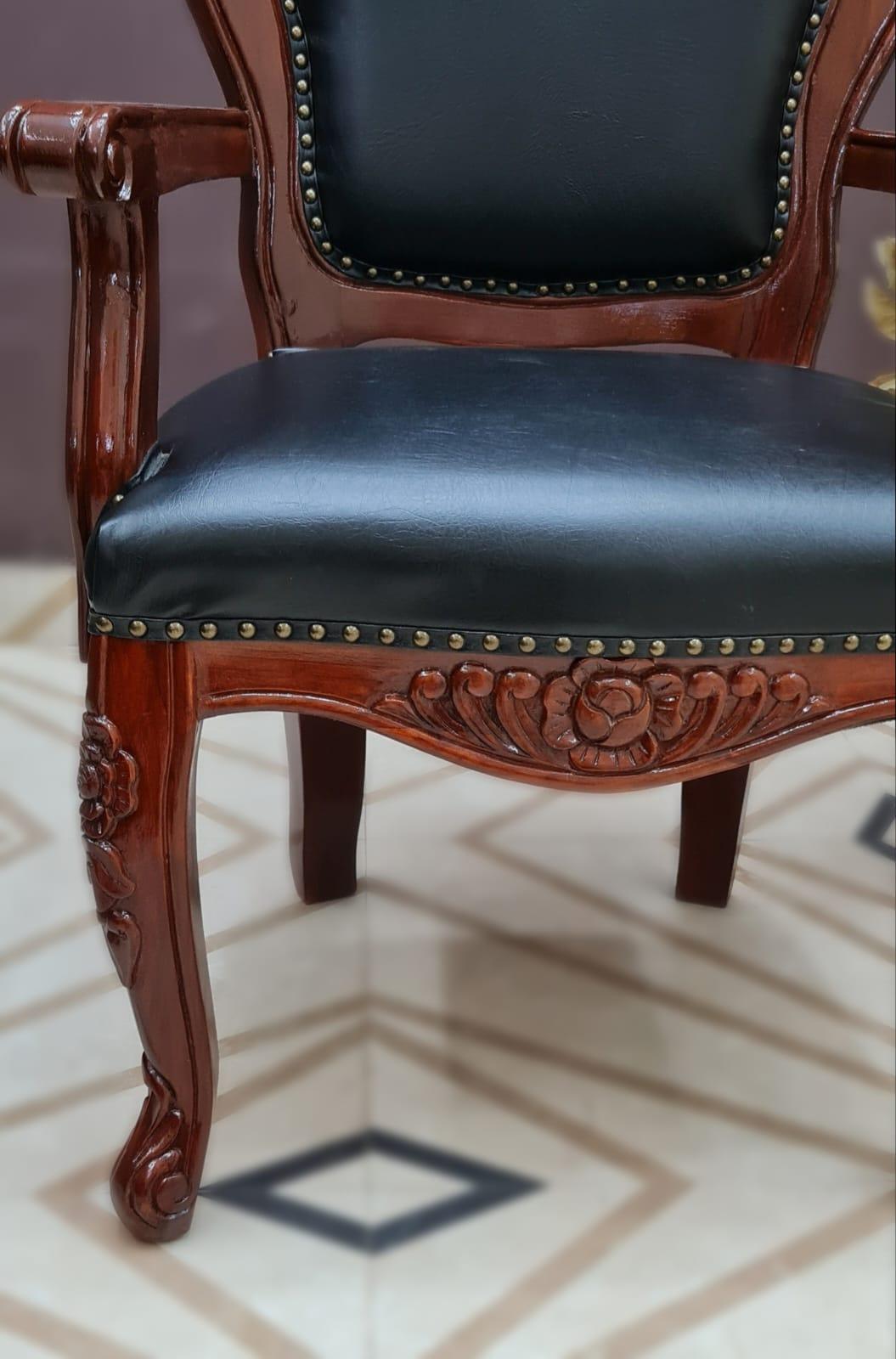 Wooden Handicrafts Arm Chair (Teak Wood) - WoodenTwist