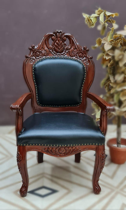Wooden Handicrafts Arm Chair (Teak Wood) - WoodenTwist