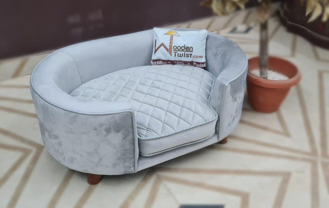 Wooden Handmade Modern Design Heise Dog Sofa (Grey) - WoodenTwist