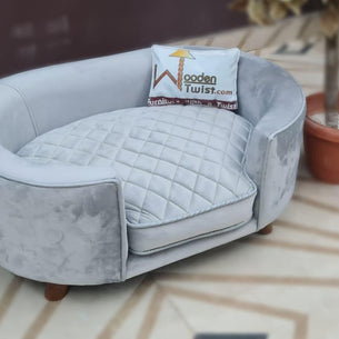 Wooden Handmade Modern Design Heise Dog Sofa (Grey) - WoodenTwist