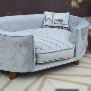 Wooden Handmade Modern Design Heise Dog Sofa (Grey) - WoodenTwist