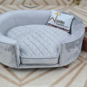 Wooden Handmade Modern Design Heise Dog Sofa (Grey) - WoodenTwist