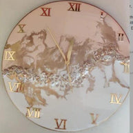 Home Ambiance Resin Wall Clock 30 x 30 CM on MDF Base Abstract Pattern with Crystal - WoodenTwist