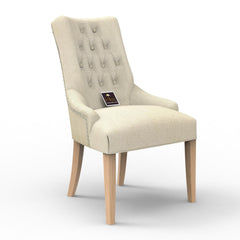 Button Tufted Teak Wood Wingback Chair - WoodenTwist