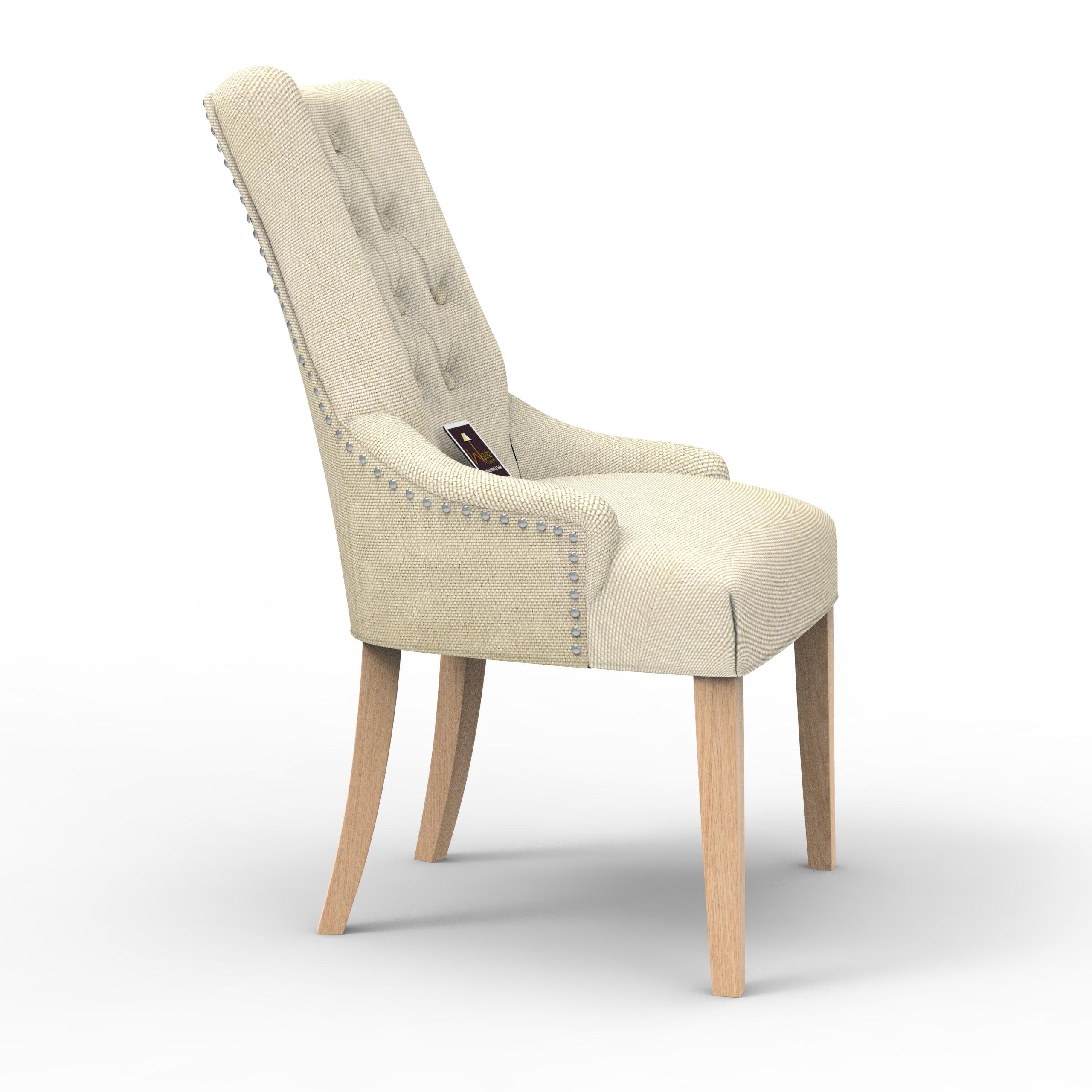 Button Tufted Teak Wood Wingback Chair - WoodenTwist