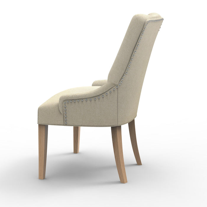 Button Tufted Teak Wood Wingback Chair - WoodenTwist