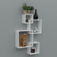 Rafuf Intersecting Floating Wall Shelves Set of 4 in White