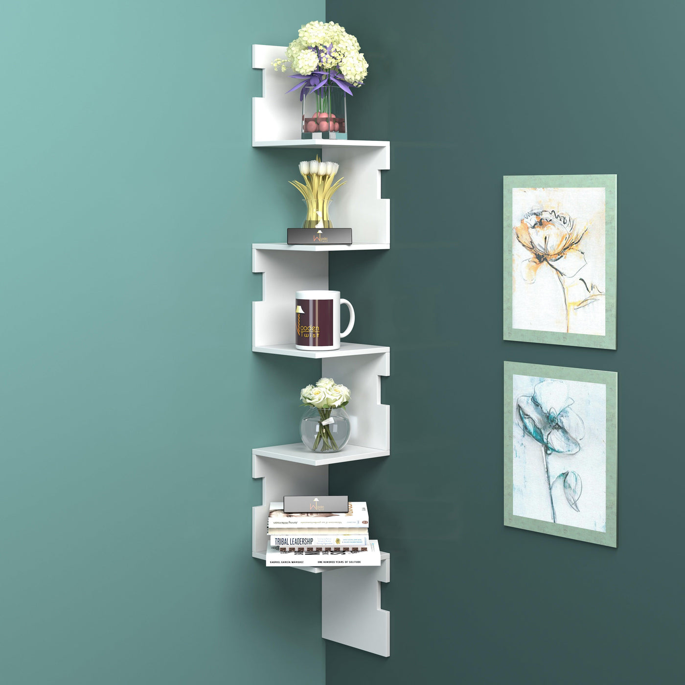 Corner Zig Zag Shelvesnull