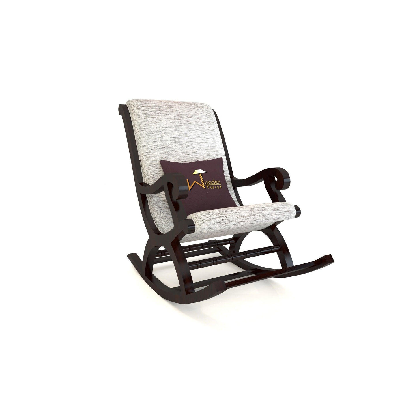 Buy Wooden Rocking Chair with Cushion Online-Rocking Chairs-WoodenTwist