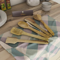 Handmade Wooden Spoons & Ladles Set of 5 - Lifestyle View - WoodenTwist