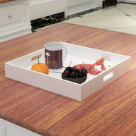 MDF wood tea & coffee serving tray in White