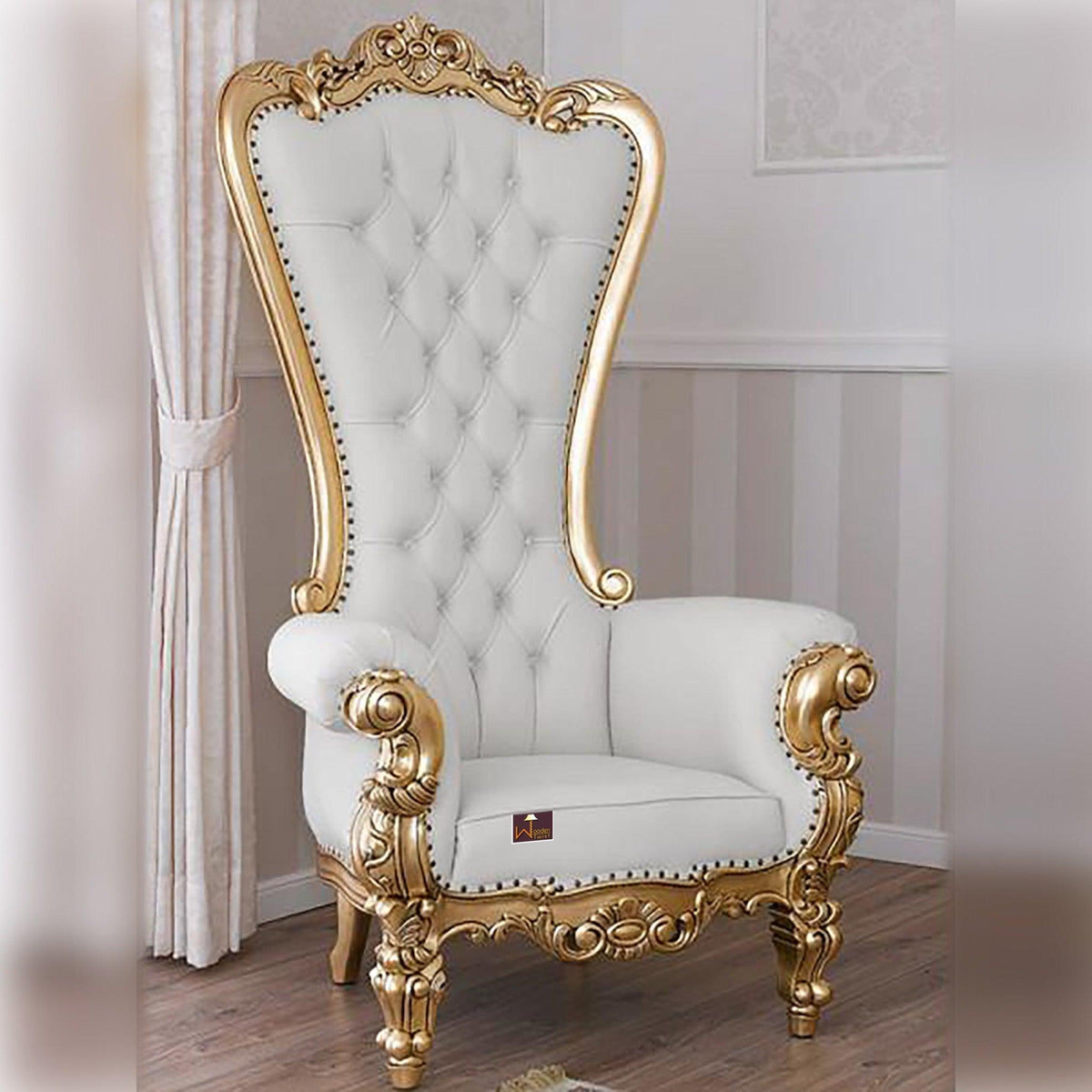 Luxurious Gold Leaf Throne Chair