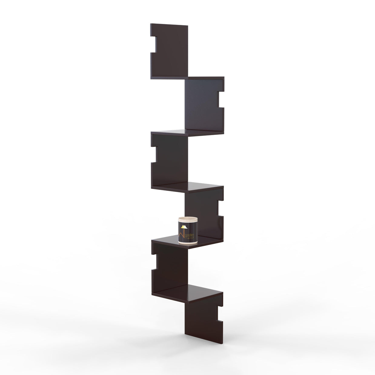 Zig Zag Alzak Floating Corner Shelves - WoodenTwist
