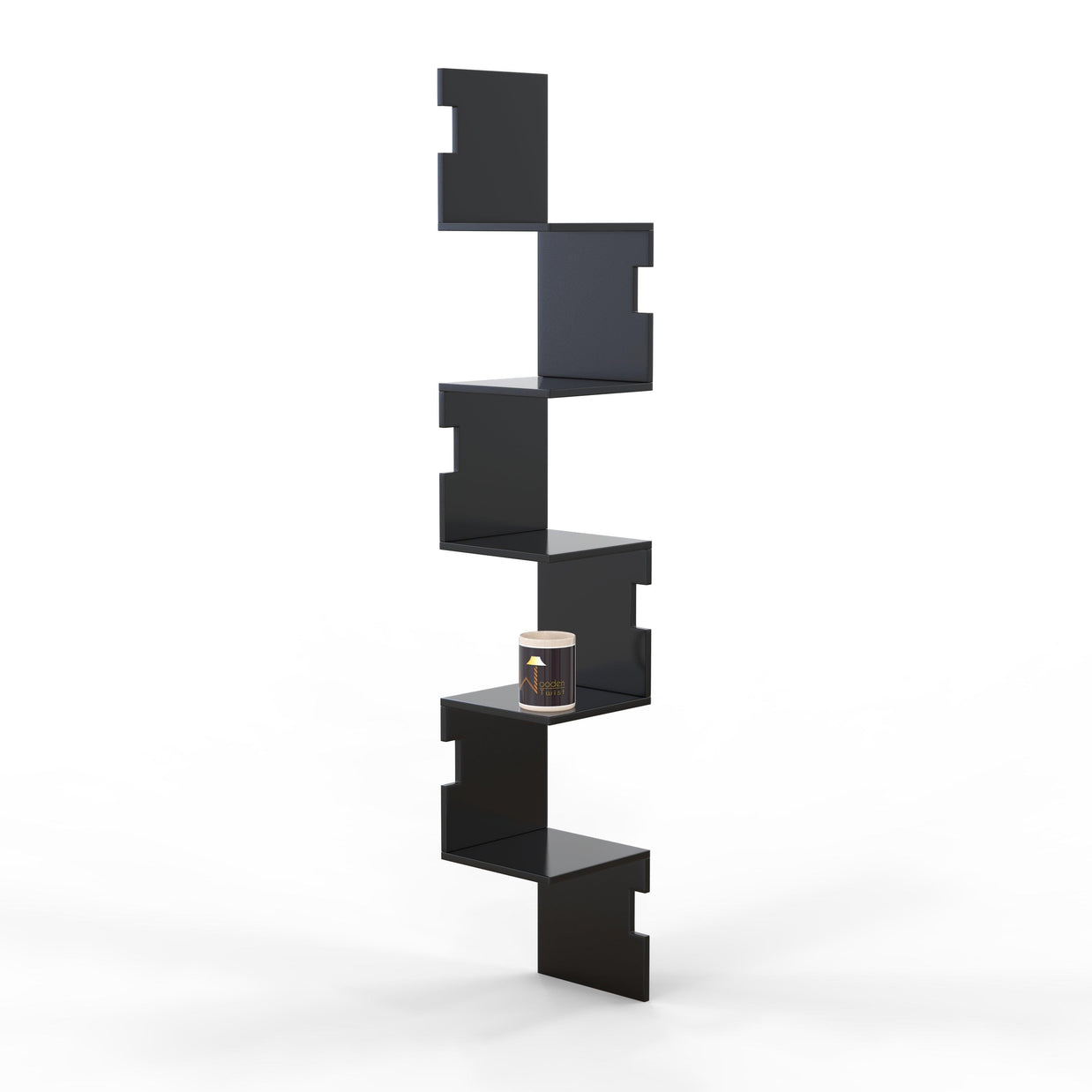 Zig Zag Alzak Floating Corner Shelves - WoodenTwist
