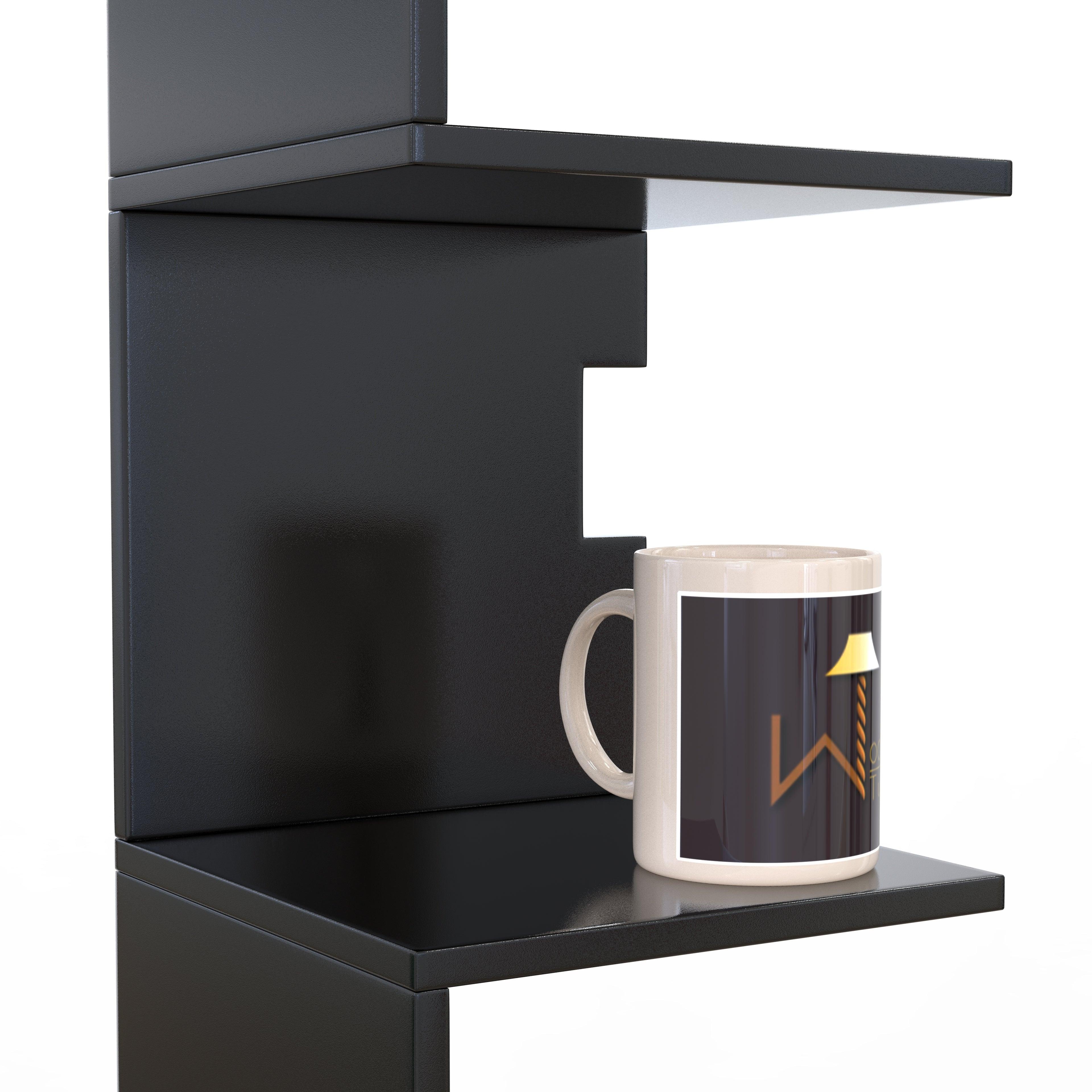 Zig Zag Alzak Floating Corner Shelves - WoodenTwist