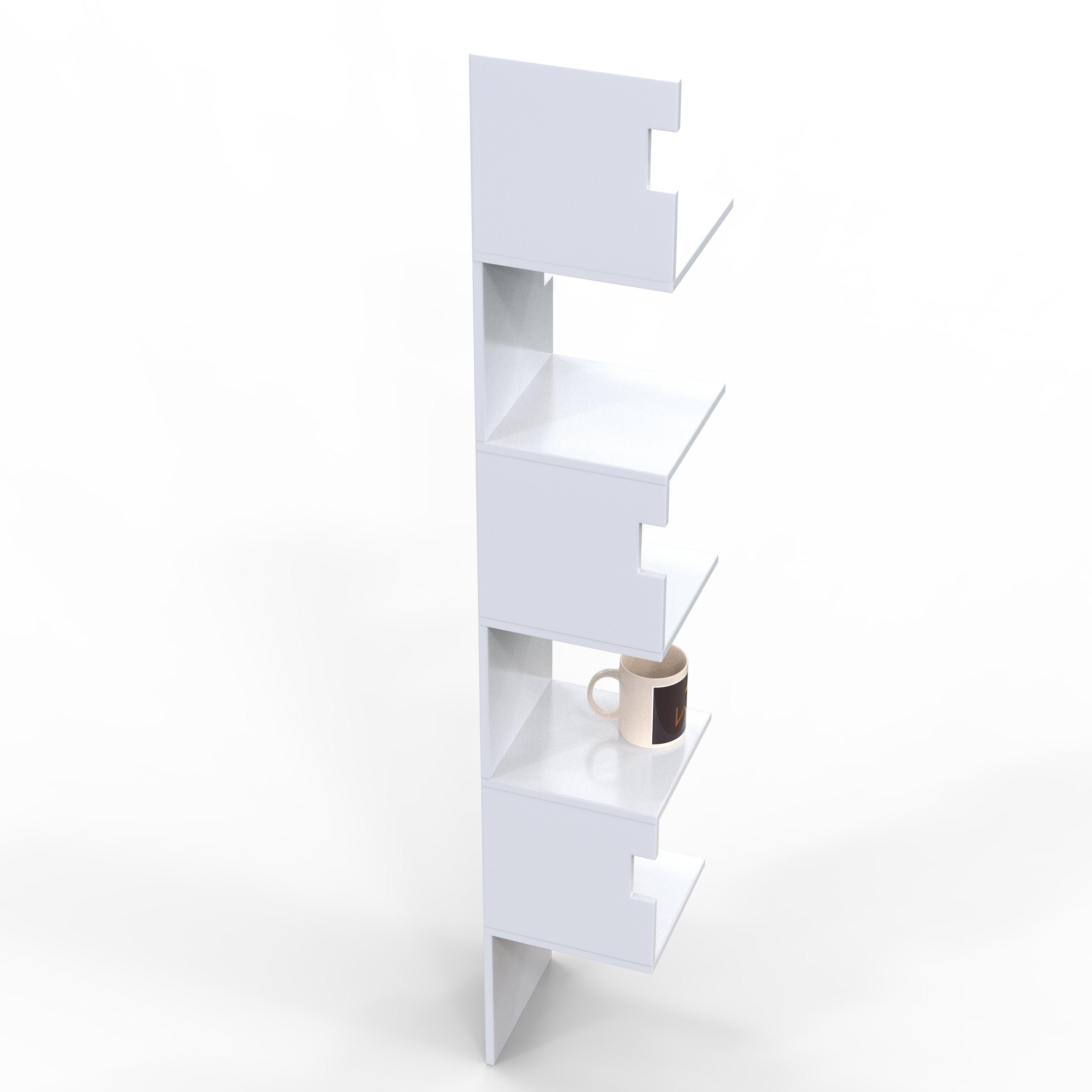 Zig Zag Alzak Floating Corner Shelves - WoodenTwist