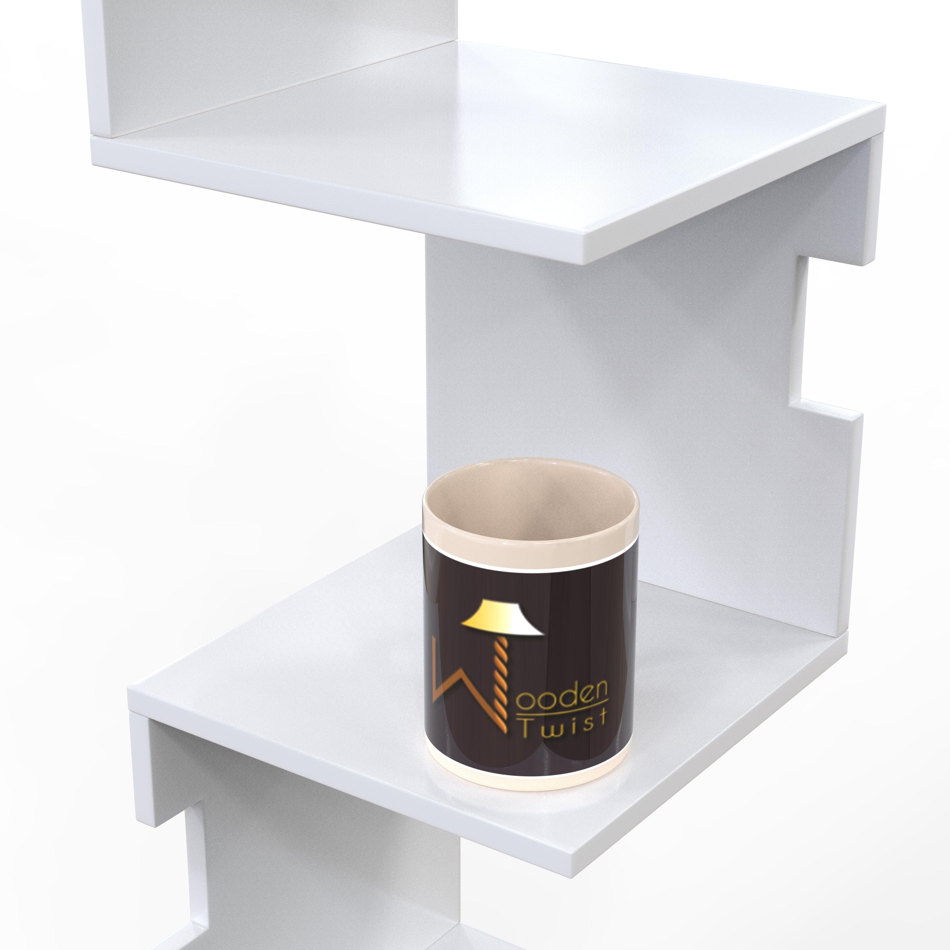 Zig Zag Alzak Floating Corner Shelves - WoodenTwist