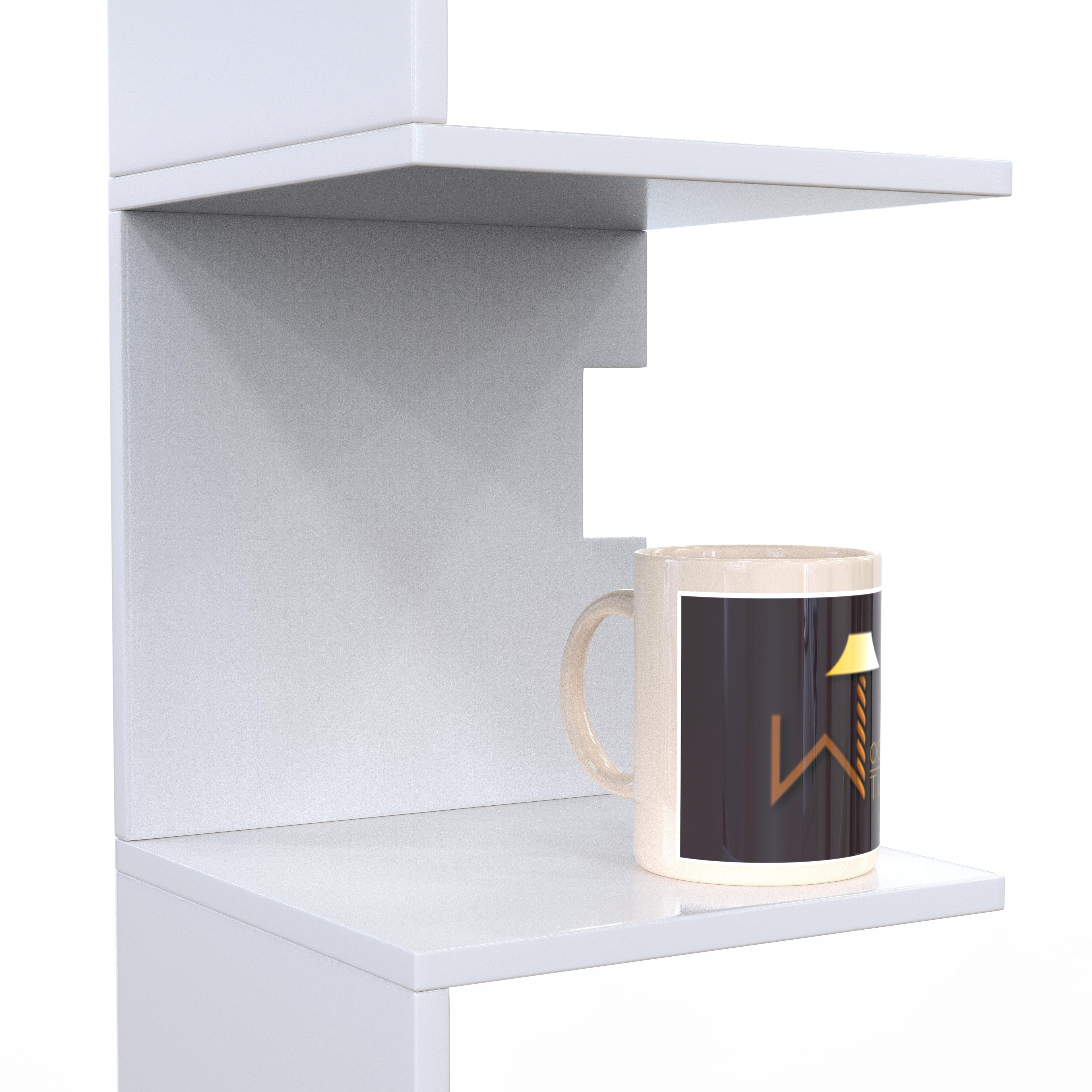 Zig Zag Alzak Floating Corner Shelves - WoodenTwist