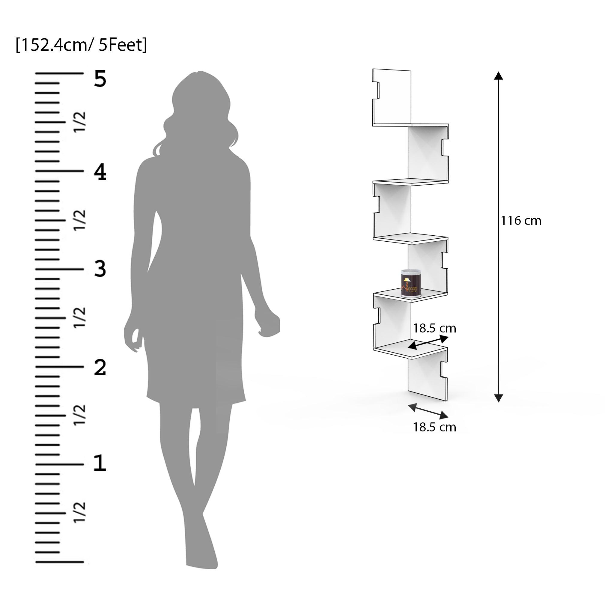 Zig Zag Alzak Floating Corner Shelves - WoodenTwist