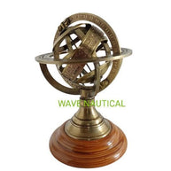 Brass Antique Style Brass Armillary Sphere Astrolabe Nautical Marine Tabletop - WoodenTwist